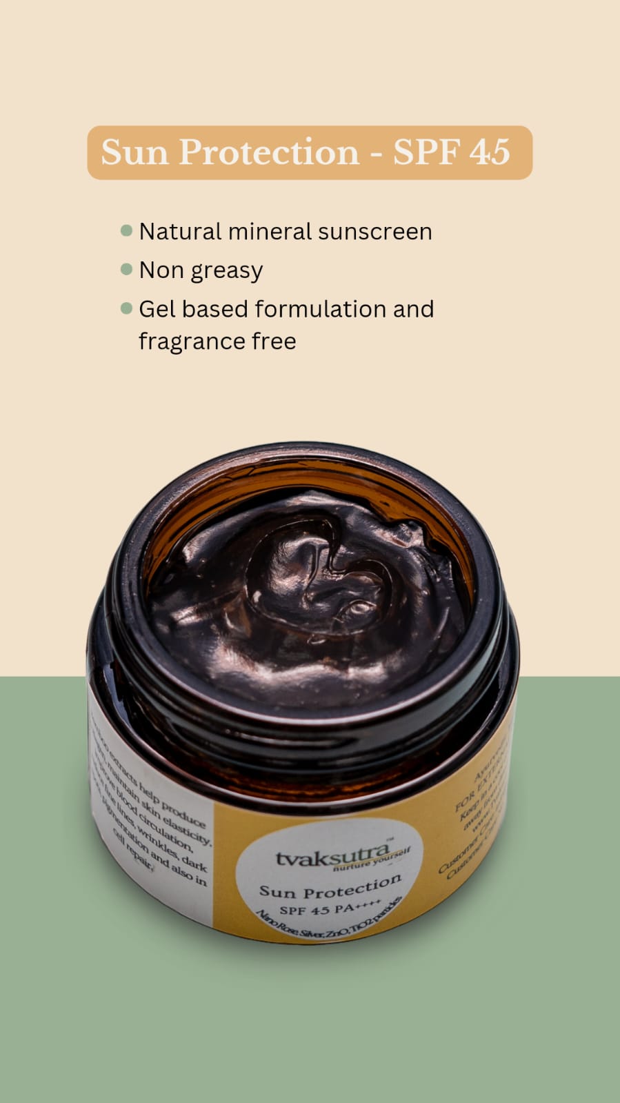 Natural gel Sunscreen SPF 50, PA +++ (Improved formulation)