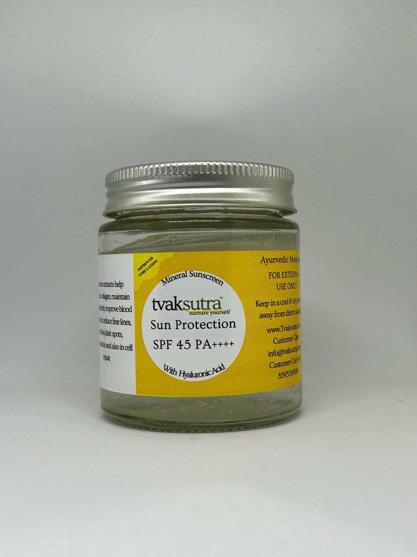 Natural gel Sunscreen SPF 50, PA +++  (Improved formulation)